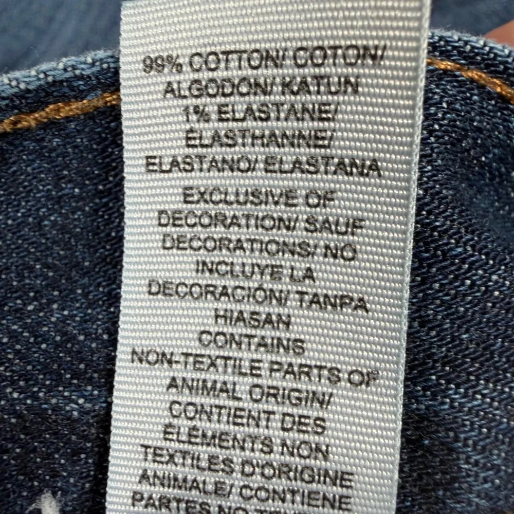 Lucky Brand 221 Original Straight Jeans Mens 34x32 Blue Distressed‎ Worn Hems